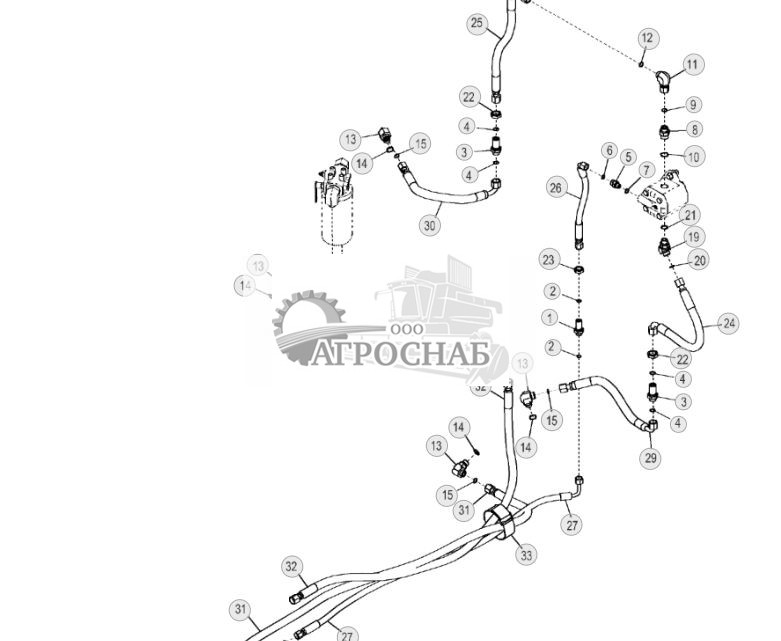 Гидравлические линии привода реверсивного вентилятора (без байпасной линии) - ST323 75.jpg